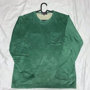 Michel Klein - Velvet French Terry Sweatshirt in Green, size M.